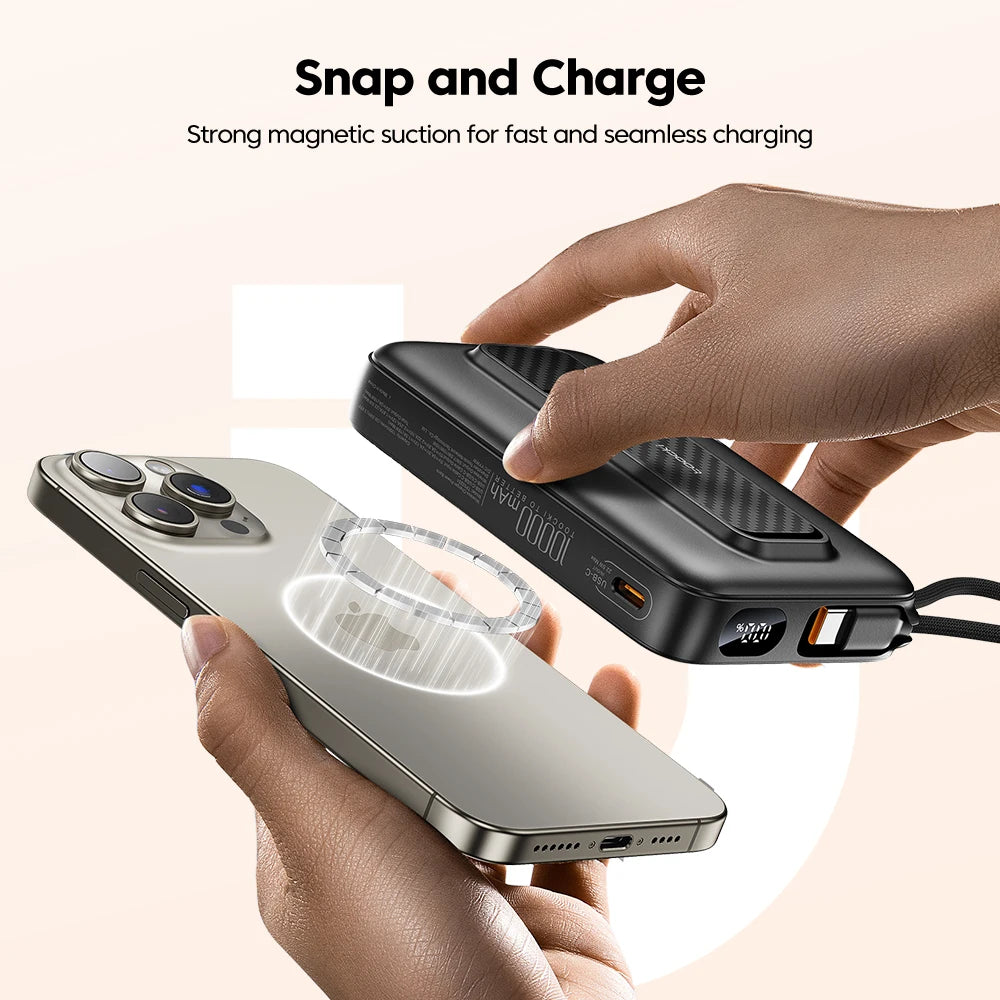 Powerbank 10000Mah Magnetic Wirelss 15W USB C PD 22.5W Fast Charge for Iphone 16 15 14 13 Portable Power Bank for Magsafe