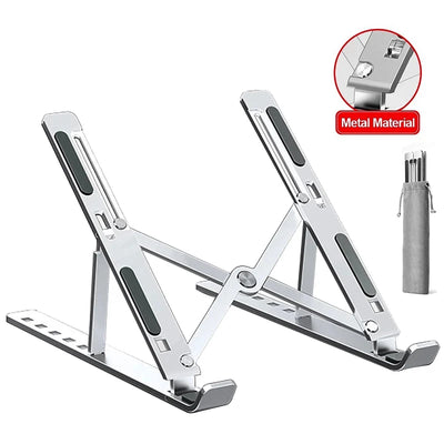 Soporte de aleación de aluminio para ordenador portátil, soporte ajustable plegable portátil para ordenador portátil, soporte de refrigeración de elevación antideslizante