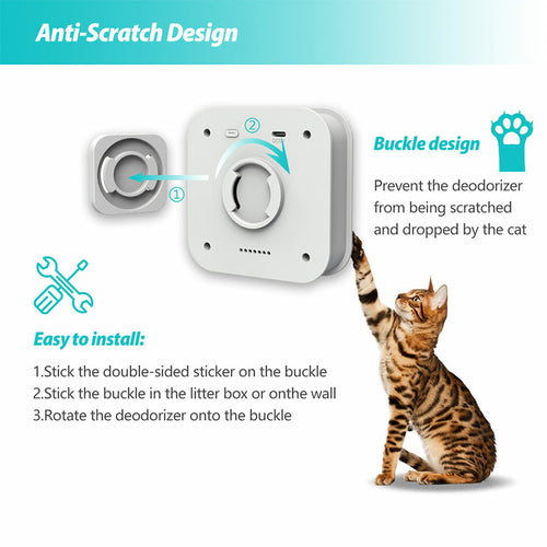 Purificador de Olores Inteligente para Caja de Arena de Gatos y Perros