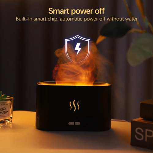 Difusor de Aromas con Lámpara de Llama - Humidificador Decorativo