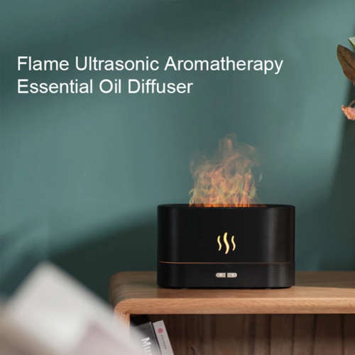 Difusor de Aromas con Lámpara de Llama - Humidificador Decorativo