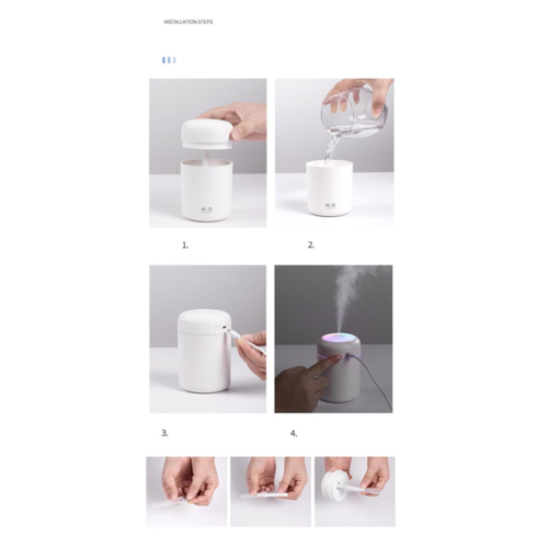 Humidificador Portátil con Difusor de Aceites Esenciales para Auto y Hogar