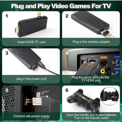 Control Inalámbrico Gaming con 10,000 Juegos Incluidos