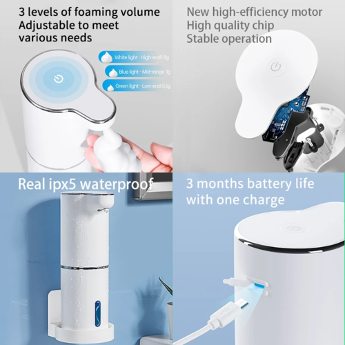 Dispensador Automático de Jabón Espuma Sin Contacto Inteligente