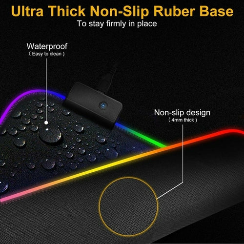 Mousepad Gamer RGB Ninja Dragons - Tamaño Grande con Luz 1 Toque