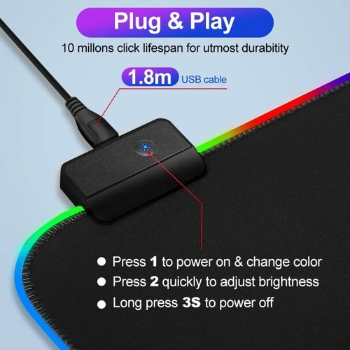 Mousepad Gamer RGB Ninja Dragons - Tamaño Grande con Luz 1 Toque