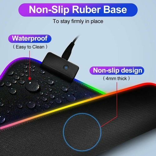 Mousepad Gamer RGB Ninja Dragons - Tamaño Grande con Luz 1 Toque