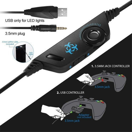 NVR DragonElite – Headset Gamer Premium Estéreo LED con Micrófono